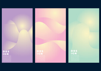 set of colorful banners with background