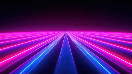 3d render, abstract minimal neon background, pink blue neon lines going up, glowing in ultraviolet spectrum. Cyber space. Laser show. Futuristic wallpaper
