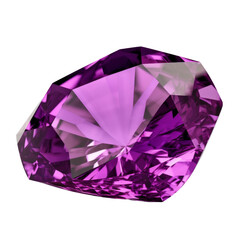 purple diamond isolated on transparent background cutout