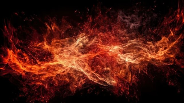 fire on black HD 8K wallpaper Stock Photographic Image