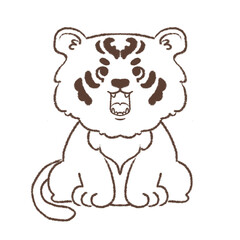 Sitting tiger outline