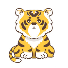 Sitting yellow tiger