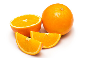 Fototapeta na wymiar Fresh orange fruits over bright background