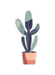 Fresh succulent plant grows in cute flower pot