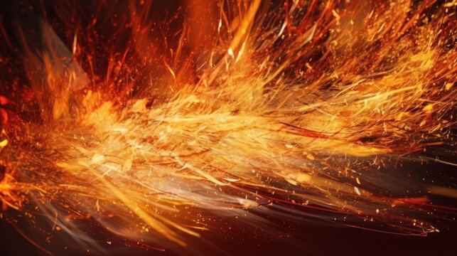 fire in the night HD 8K wallpaper Stock Photographic Image