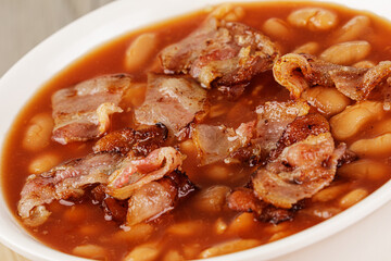 Bowl of Baked Beans also known as Pork & Beans
