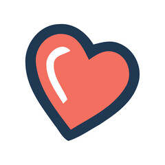 Love symbol in cute cartoon heart shape