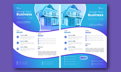 Modern A4 size Business Flyer vector template layout. Brochure cover for Advertisement design.Creative business leaflet, Handout corporate poster .  Marketing  print size paper, margin border
 bleed i