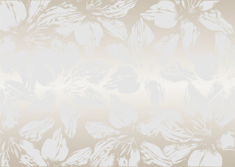 Total white background. Orchids silhouette tempalte. Floral pattern.