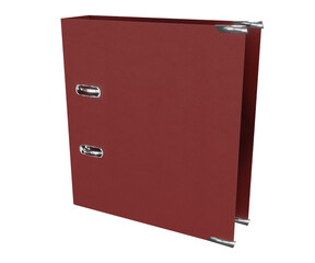 red two ring filing cabinet, office stationery concept