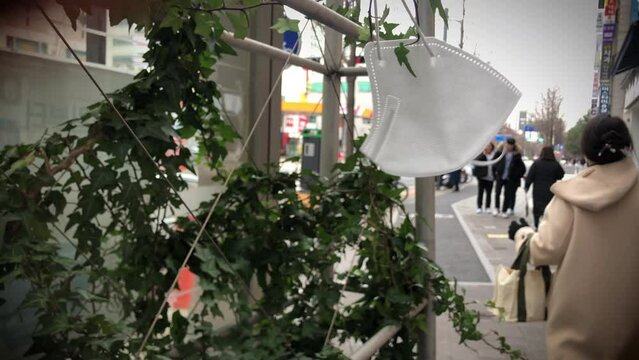 Daejeon, South Korea - Nov 2022 : Mask is hanging