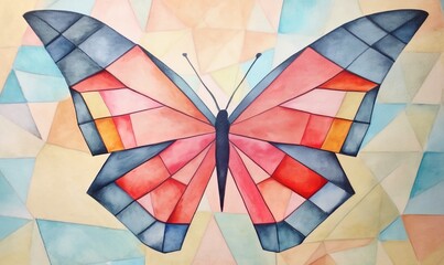 Fototapeta premium butterfly in cubist style