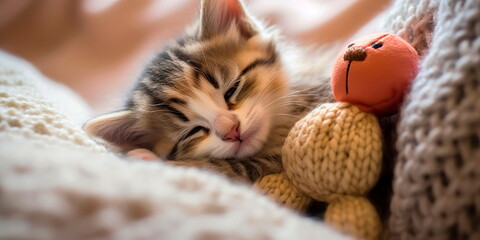 exhibiting their nurturing and protective instincts, reminding us of the tender and caring nature of cats on International Cat Day. Generative AI