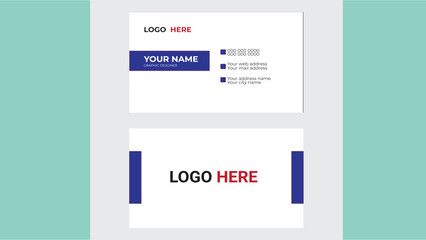 Set of modern business card print templates. Personal visiting card with company logo. Vector illustration. Stationery design.Double-sided creative business card vector design template. Business card 