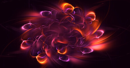 3D rendering abstract colorful fractal light background