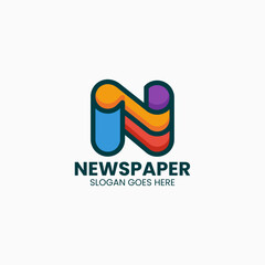 Vector Logo Illustration News Paper Letter Style