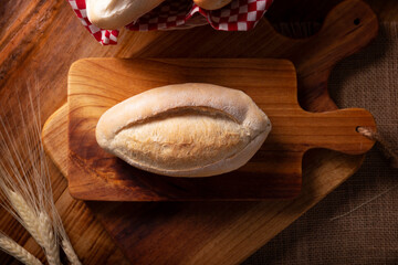 Bread Roll called Bolillo. Traditional mexican bakery. White bread commonly used to accompany food...