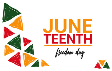 Juneteenth Freedom Day. White Background. 