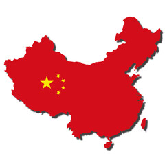 Naklejka premium China map with flag