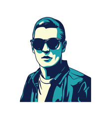 A stylish man in a black sunglasses