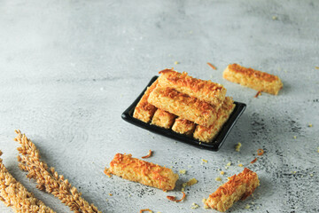 Castangel cake is traditional cake or cookies in Indonesia. made from wheat flour dough, eggs, margarine, and cheese