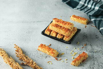 Castangel cake is traditional cake or cookies in Indonesia. made from wheat flour dough, eggs, margarine, and cheese