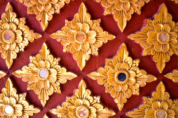 Close up thai traditional golden flower or kanok flower background