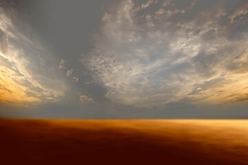 Blue sky with cloud closeup, nature background. Sky with clouds at sunset.