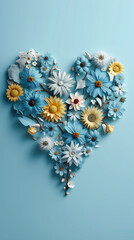 Obraz premium bouquet of blue flowers wallpaper - generative AI, KI