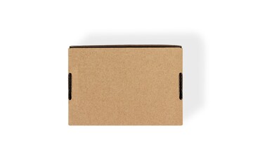 Top view of carton isolated on a white background with clipping path. cardboard box.