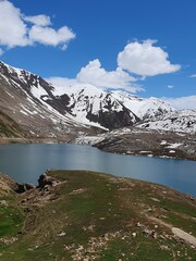 Obraz premium lake in the mountains, sky clouds, water 