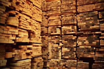 Stacks of lumber, Generative AI