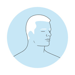 Modern silhouette icon of muscular man