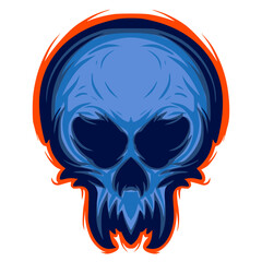 Skull head mascot logo illustration art darkness