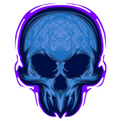 Skull head mascot logo illustration art darkness
