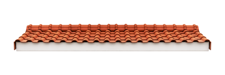 Roof orange tile pattern
