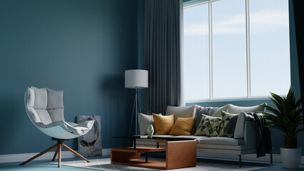 modern living room interior with window