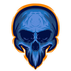 Skull head mascot logo illustration art darkness