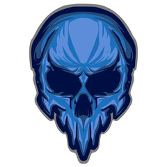 Skull head mascot logo illustration art darkness