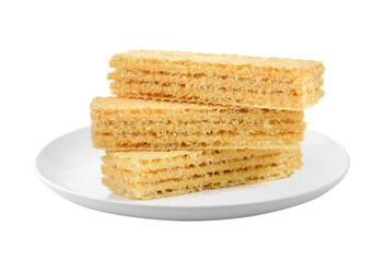 Wafers in a plate isolated on  transparent png