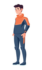 sporty man standing in sweatshirt