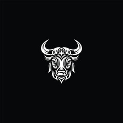Bull head logo design vector illustration