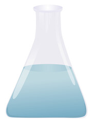 Laboratory erlenmeyer flask chemistry equipment vector 