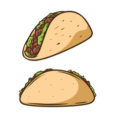 illustration of a Mexican taco