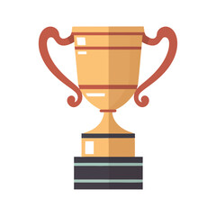 First place triumph gold trophy symbolizes success