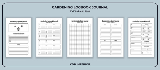 Garden Planting Log book Template KDP Interior