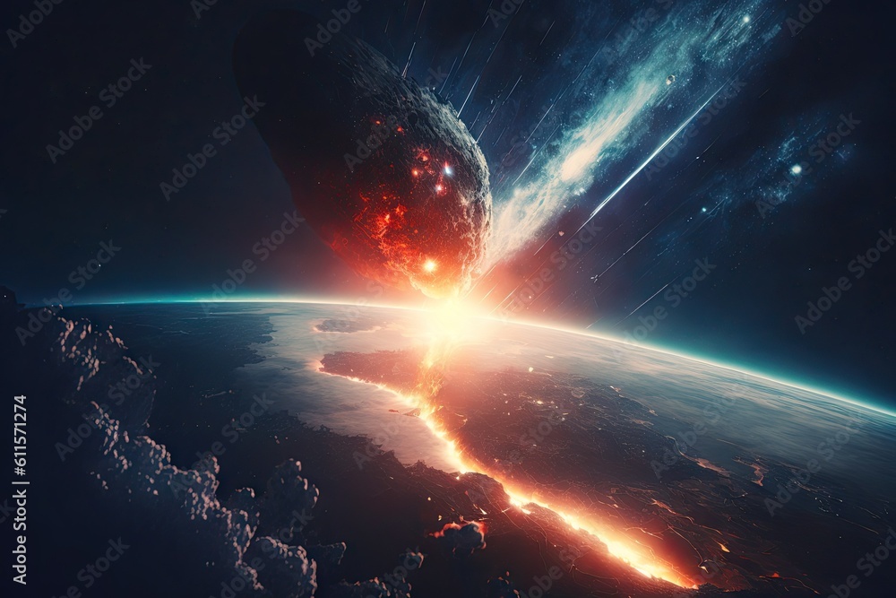 Sticker tilt shifted aerial view of earths atmosphere in space. generative ai aig15.
