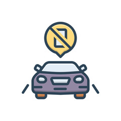 Color illustration icon for while