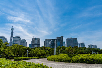 Fototapeta na wymiar 横浜みなとみらい　臨港パークの風景