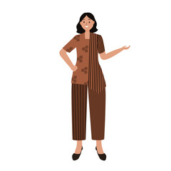 Fototapeta premium Woman wearing batik clothes